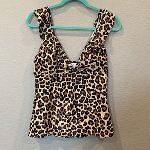NWT Beachsissi Leopard tankini top XL